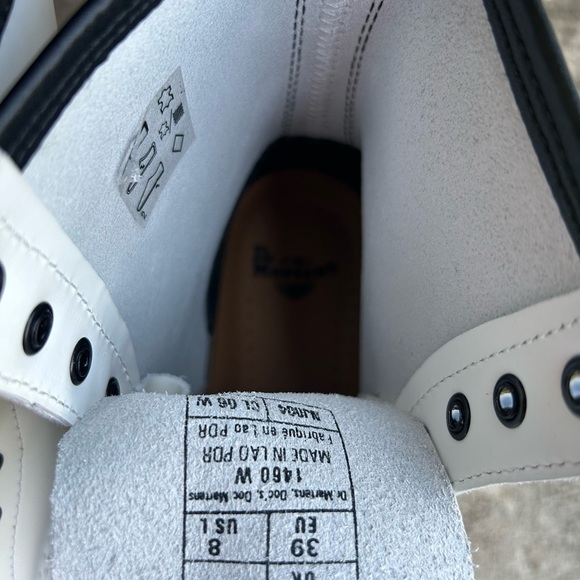 Dr. Martens White Leather Lace-Up 1460W Boots. Combat 8eye boots. NWOB Sz-8L. O - Picture 14 of 16